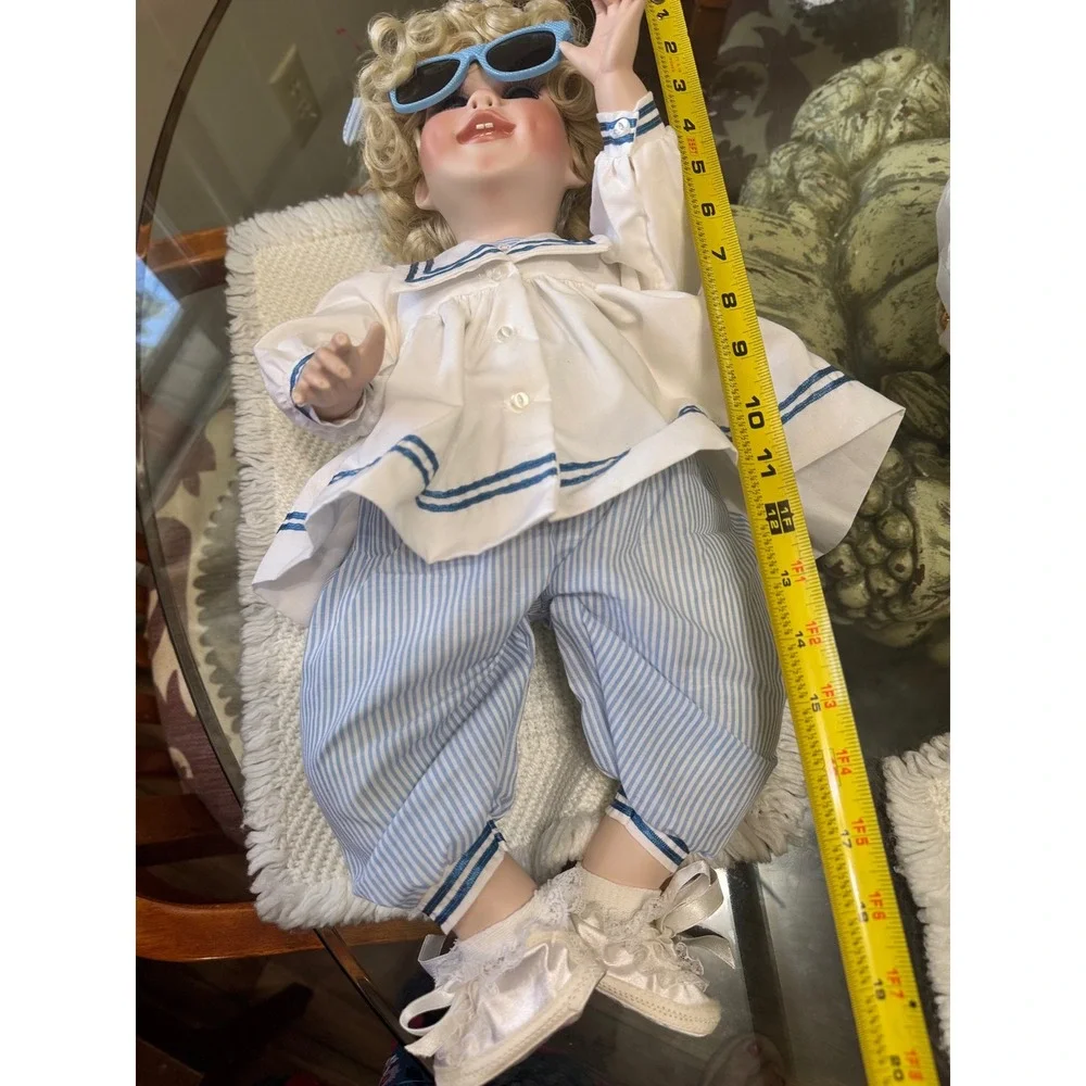 Vintage 1991 Hamilton Collection Michelle Porcelain Doll Sailor Outfit 18